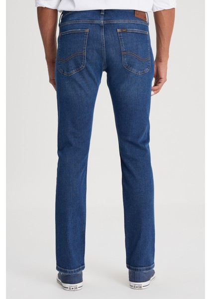 Slim Fit Dar Kesim Normal Bel Dar Paça Luke Mavi Jean Kot Pantolon