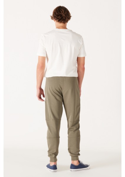 Regular Fit Normal Kesim %100 Pamuk Haki Jogger Eşofman Altı