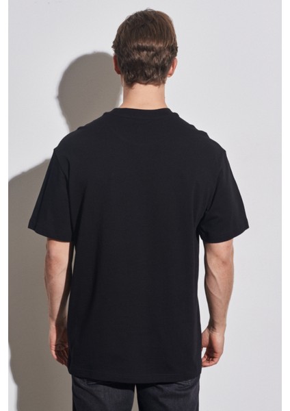 Loose Fit Rahat Kesim %100 Pamuk Bisiklet Yaka Gri Tişört
