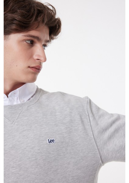 Regular Fit Normal Kesim %100 Pamuk Bisiklet Yaka İçi Polarlı Gri Melanj Sweatshirt modelleri