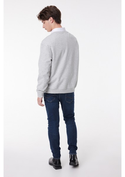 Regular Fit Normal Kesim %100 Pamuk Bisiklet Yaka İçi Polarlı Gri Melanj Sweatshirt indirimleri