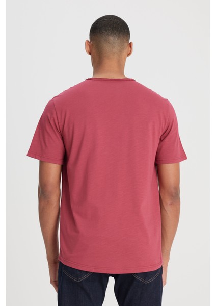 Regular Fit Normal Kesim Bisiklet Yaka %100 Pamuk Gül Kurusu Tişört indirimleri