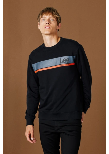 Regular Fit Normal Kesim Bisiklet Yaka Haki Sweatshirt