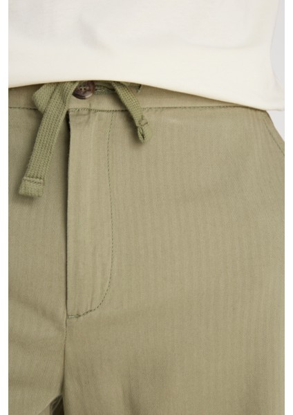 Regular Fit Normal Kesim %100 Pamuk Normal Bel Haki Chino Şort