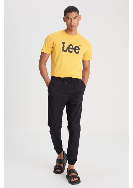 Regular Fit Normal Kesim Normal Bel Dar Paça Siyah Jogger Pantolon