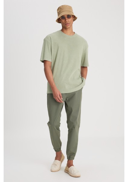 Regular Fit Normal Kesim Normal Bel Dar Paça Haki Jogger Pantolon