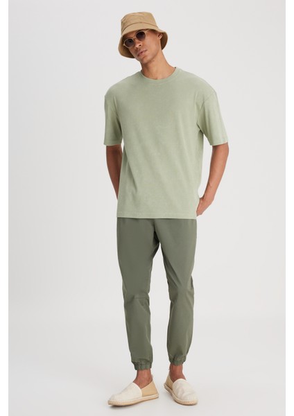 Regular Fit Normal Kesim Normal Bel Dar Paça Haki Jogger Pantolon