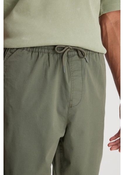 Regular Fit Normal Kesim Normal Bel Dar Paça Haki Jogger Pantolon