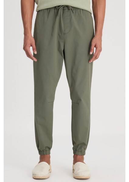 Regular Fit Normal Kesim Normal Bel Dar Paça Haki Jogger Pantolon