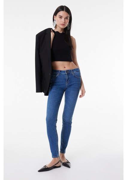 Skinny Fit Dar Kesim Normal Bel Açık Mavi Scarlett Esnek Jean Denim Kot Pantolon fiyatları