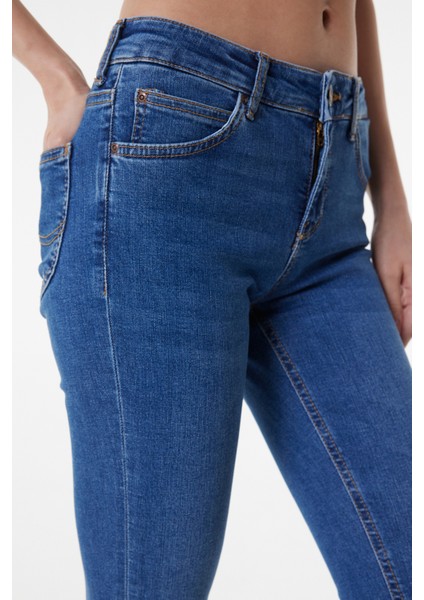 Skinny Fit Dar Kesim Normal Bel Açık Mavi Scarlett Esnek Jean Denim Kot Pantolon fırsatları