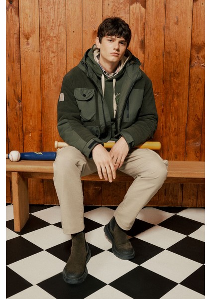 All Terrain Gear Relaxed Fit Geniş Kesim Haki Polar Ceket