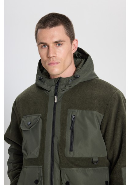 All Terrain Gear Relaxed Fit Geniş Kesim Haki Polar Ceket