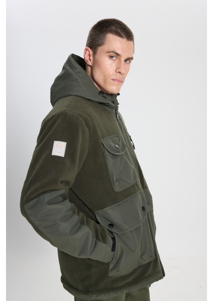 All Terrain Gear Relaxed Fit Geniş Kesim Haki Polar Ceket