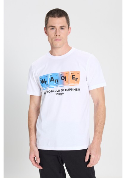 Regular Fit Normal Kesim Bisiklet Yaka Beyaz Tişört