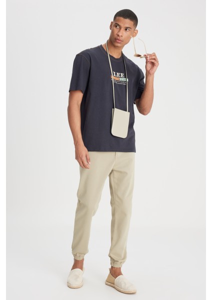 Slim Fit Dar Kesim Normal Bel Dar Paça Açık Yeşil Jogger Pantolon