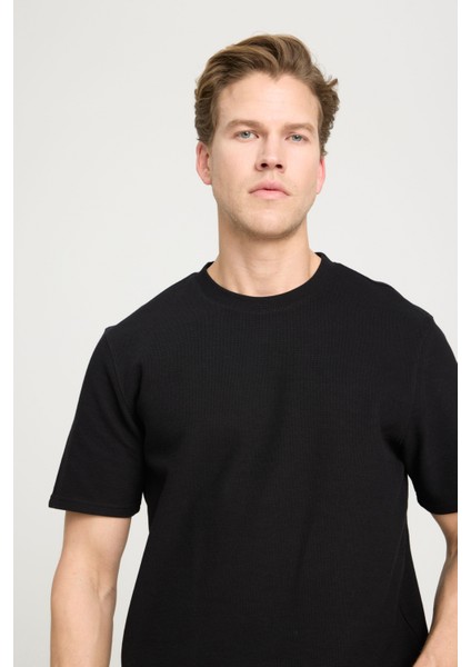 Regular Fit Normal Kesim Bisiklet Yaka Siyah Tişört modelleri
