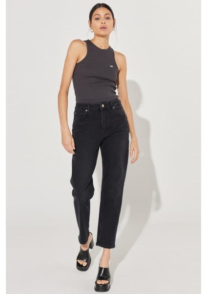 Carol Straight Fit Düz Kesim Yüksek Bel Siyah Esnek Jean Kot Pantolon modelleri