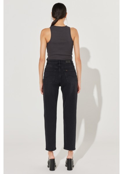 Carol Straight Fit Düz Kesim Yüksek Bel Siyah Esnek Jean Kot Pantolon