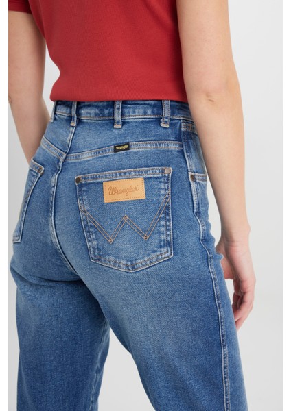 Mom Fit Yüksek Bel Dar Paça Esnek Jean Kot Pantolon