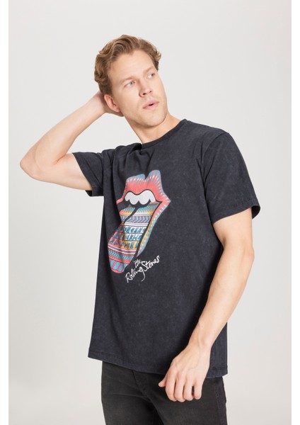 Loose Fit Rahat Kesim %100 Pamuk Bisiklet Yaka Siyah Tişört