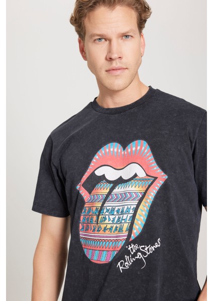 Loose Fit Rahat Kesim %100 Pamuk Bisiklet Yaka Siyah Tişört fırsatları