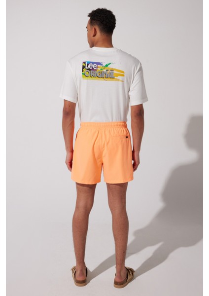 Regular Fit Normal Bel Normal Bel Turuncu Deniz Şortu