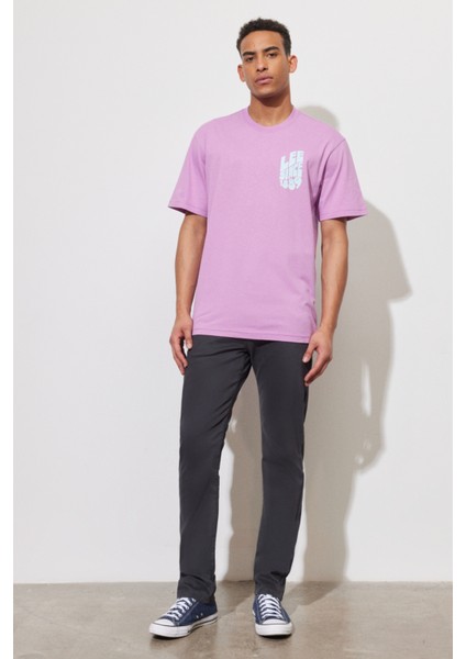 Loose Fit Rahat Kesim %100 Pamuk Bisiklet Yaka Pembe Tişört fiyatları