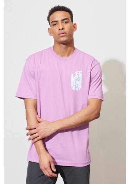 Loose Fit Rahat Kesim %100 Pamuk Bisiklet Yaka Pembe Tişört fırsatları