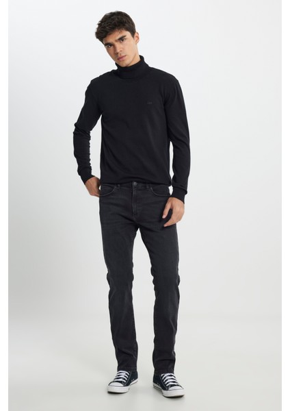 Slim Fit Dar Kesim Düşük Bel Extreme Motion Antrasit Esnek Jean Denim Pantolon