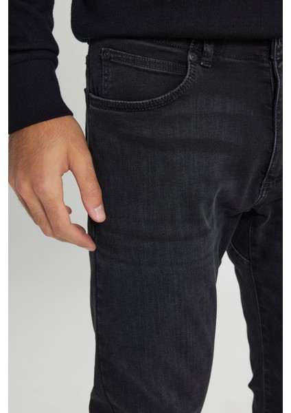 Slim Fit Dar Kesim Düşük Bel Extreme Motion Antrasit Esnek Jean Denim Pantolon
