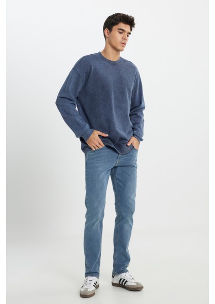 Loose Fit Rahat Kesim Bisiklet Yaka %100 Pamuk Turuncu Sweatshirt modelleri