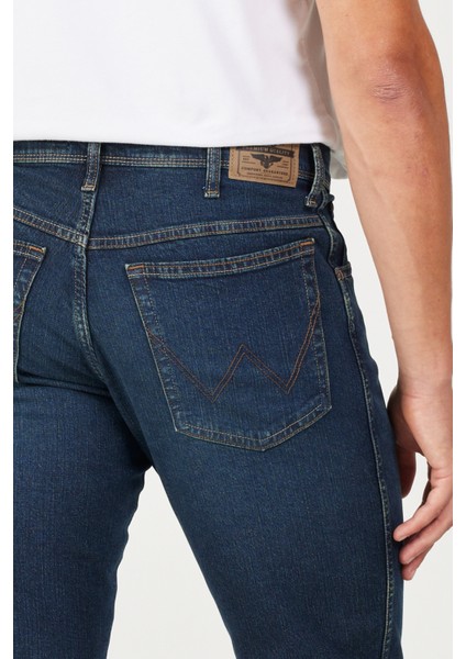 Texas Slim Fit Dar Kesim Normal Bel Mavi Esnek Jean Kot Pantolon