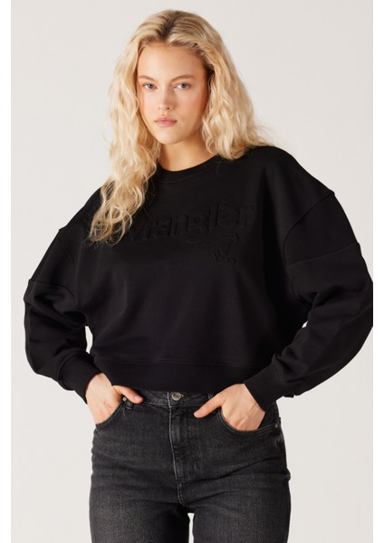 Relaxed Fit Geniş Kesim %100 Pamuk Siyah Sweatshirt fiyatları