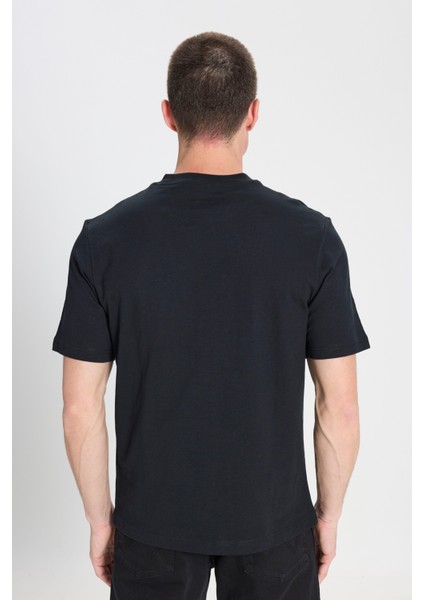Regular Fit Normal Kesim Bisiklet Yaka %100 Pamuk Siyah Tişört