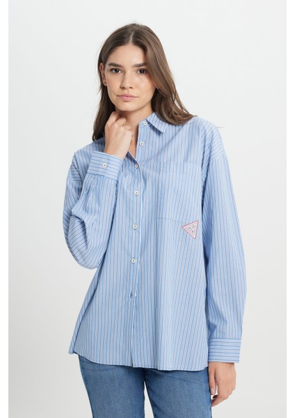 Loose Fit Rahat Kesim %100 Pamuk Bej Gömlek