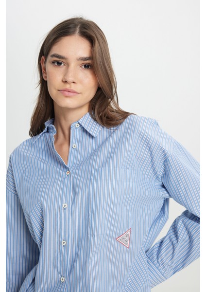 Loose Fit Rahat Kesim %100 Pamuk Bej Gömlek
