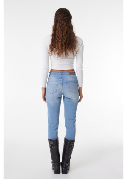 Skinny Fit Dar Kesim Yüksek Bel Esnek Jean Kot Pantolon fırsatları