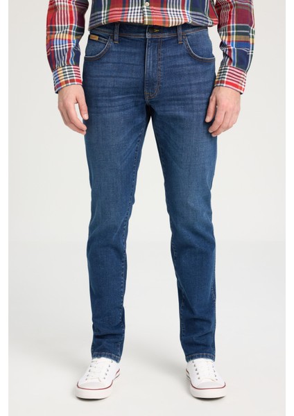 Regular Fit Normal Kesim Düşük Bel Dar Paça Mavi Texas Tapered Jean Kot Pantolon