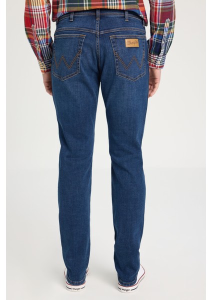 Regular Fit Normal Kesim Düşük Bel Dar Paça Mavi Texas Tapered Jean Kot Pantolon