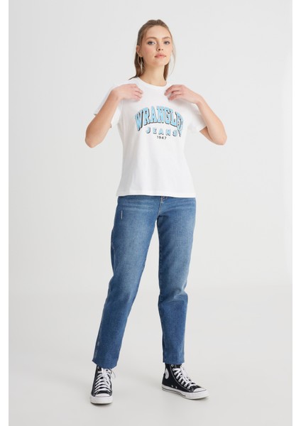 Regular Fit Normal Kesim Bisiklet Yaka %100 Pamuk Kırık Beyaz Tişört modelleri