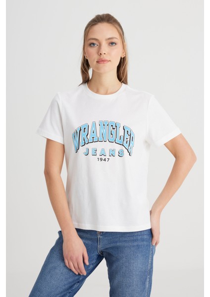 Regular Fit Normal Kesim Bisiklet Yaka %100 Pamuk Kırık Beyaz Tişört fırsatları