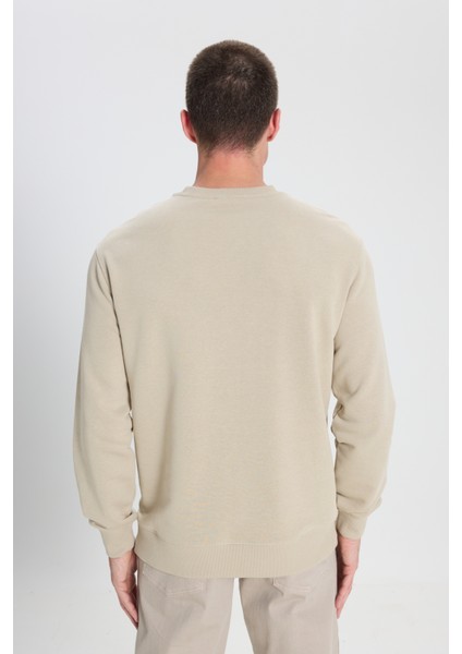 Regular Fit Normal Kesim Bisiklet Yaka Pembe Sweatshirt