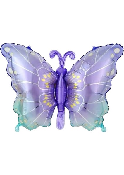Benekli Mor Kelebek Folyo Balon 79X53 cm
