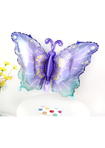 Benekli Mor Kelebek Folyo Balon 79X53 cm fiyatları