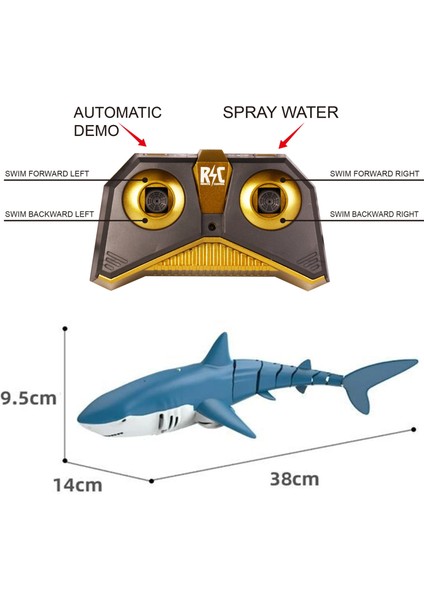 Camgöz Siyah Su Püskütmeli Kumandalı Çift Motorlu Suda Yüzebilen Mini Köpek Balık USB Sarjlı modelleri