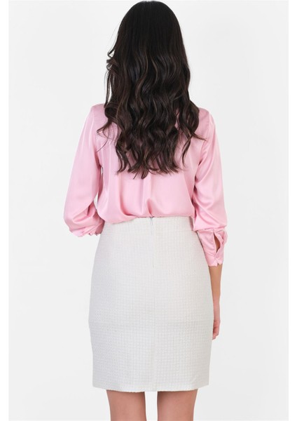 Orenzio Önü Yırtmaçlı Kalem Etek Krem indirimleri