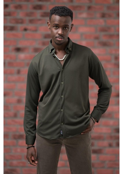 Ince Fitilli Full Likralı Yaka Düğmeli Mevsimlik Slimfit Gömlek fiyatları