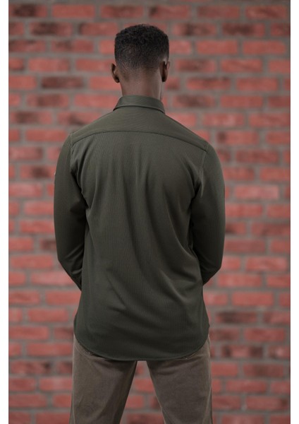 Ince Fitilli Full Likralı Yaka Düğmeli Mevsimlik Slimfit Gömlek fırsatları