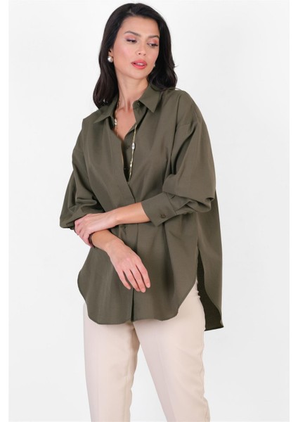 Antonina Oversize Gömlek Haki